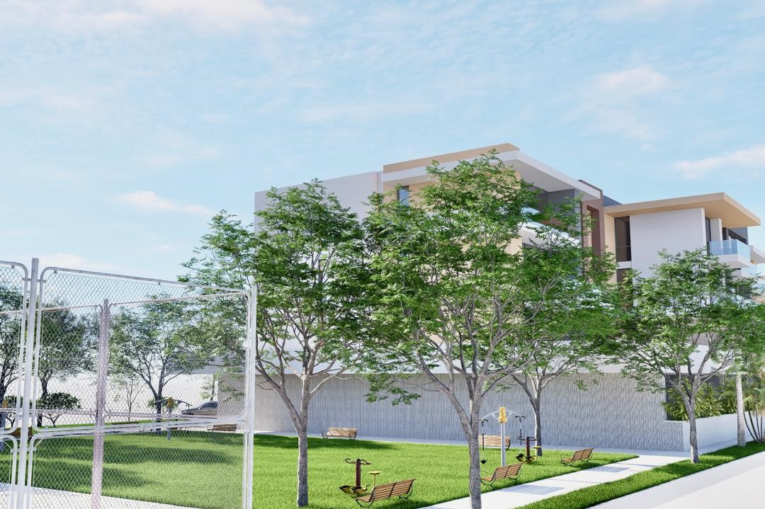 Vue des aires de jeux et de détentes